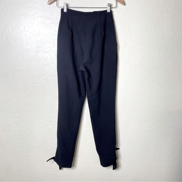 Boohoo Black Tie Ankle Belted Career Pants Size 6 - Picture 5 of 11